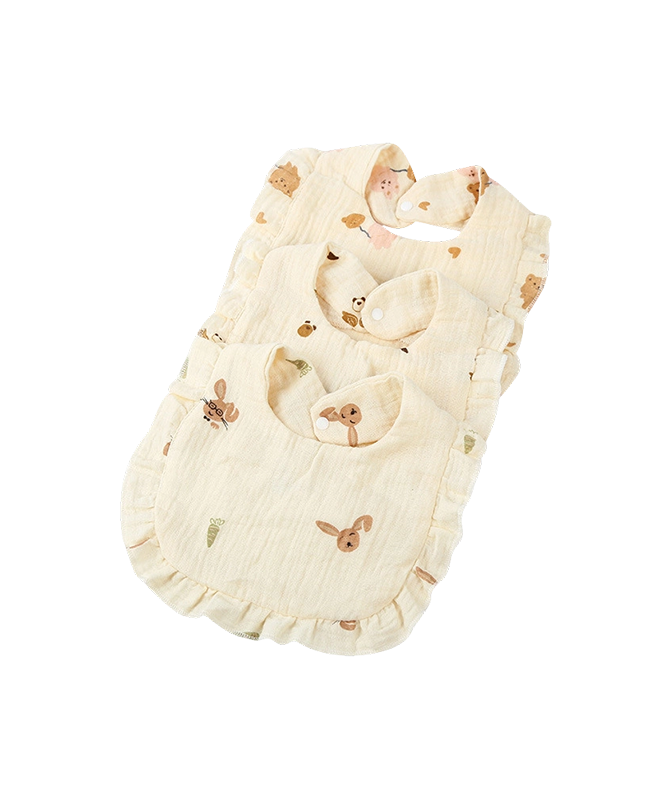 Muslin baby bib example showing breathable layered baby textile construction